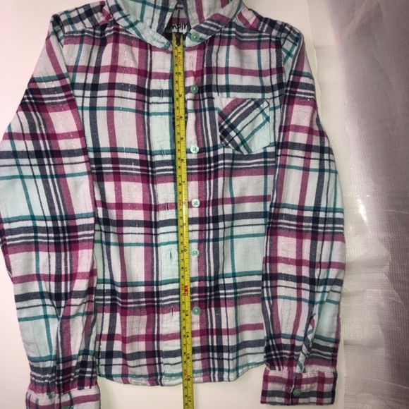 Jumping Beans Plaid Long Sleeve Girls Comfy Shirt Size 6 - Picture 3 of 8